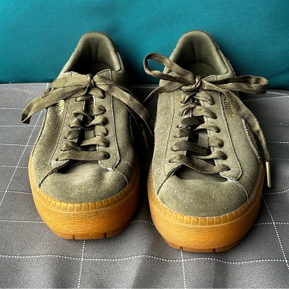 Puma Olive and Gum Men's Sneakers Size 7